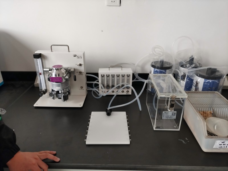 桌面式小動(dòng)物麻醉機(jī)(擴(kuò)展六通道)安裝完成